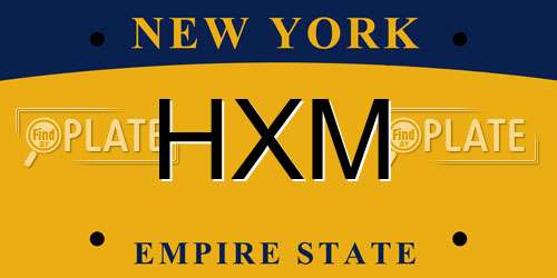 HXM New York License Plate