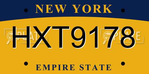 HXT9178 New York License Plate