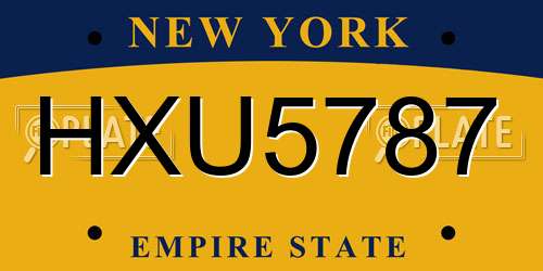 HXU5787 New York License Plate