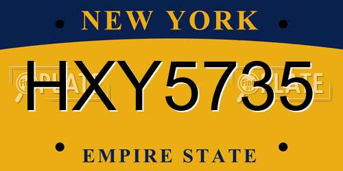 HXY5735 New York License Plate