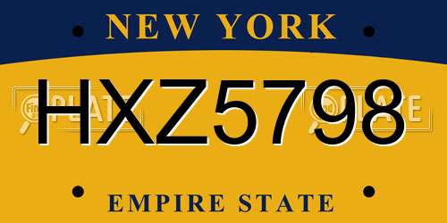 HXZ5798 New York License Plate