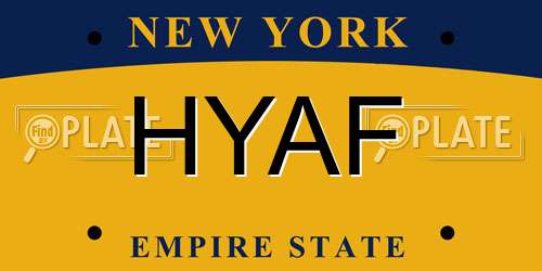 HYAF New York License Plate