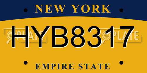 HYB8317 New York License Plate