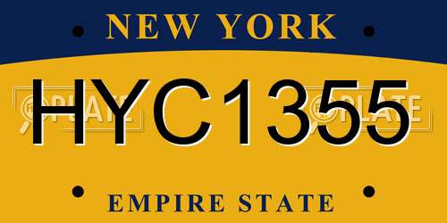HYC1355 New York License Plate