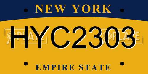 HYC2303 New York License Plate