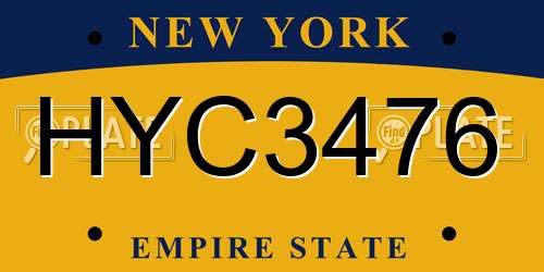 HYC3476 New York License Plate