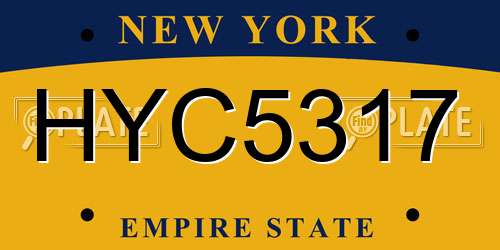 HYC5317 New York License Plate