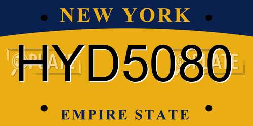 HYD5080 New York License Plate