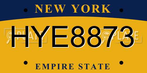 HYE8873 New York License Plate