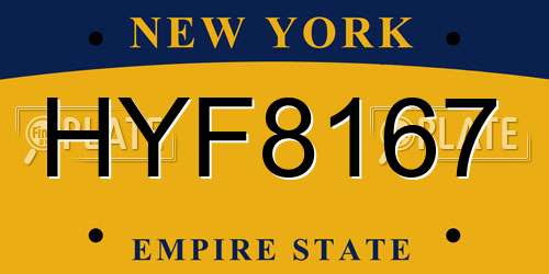 HYF8167 New York License Plate