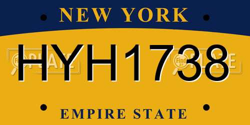 HYH1738 New York License Plate