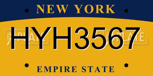 HYH3567 New York License Plate