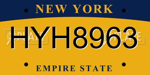 HYH8963 New York License Plate