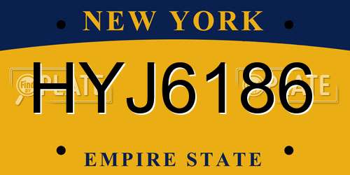 HYJ6186 New York License Plate