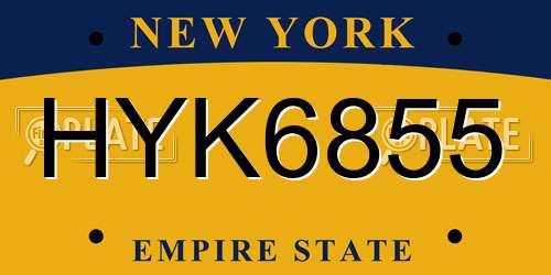 HYK6855 New York License Plate