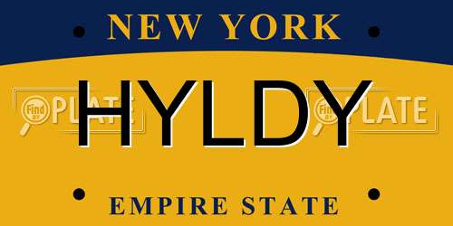 HYLDY New York License Plate