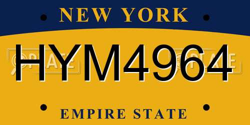 HYM4964 New York License Plate
