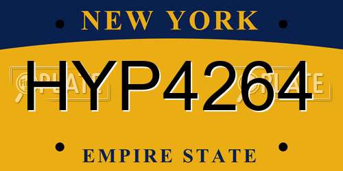 HYP4264 New York License Plate