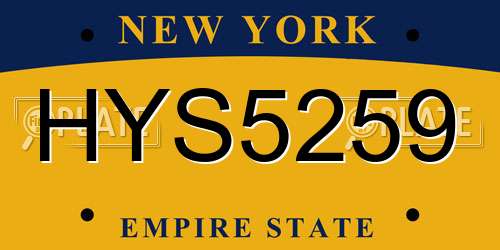 HYS5259 New York License Plate
