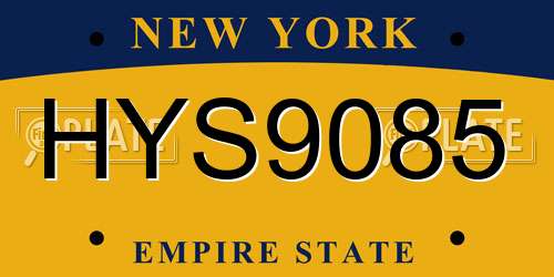 HYS9085 New York License Plate