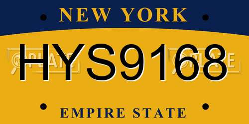 HYS9168 New York License Plate