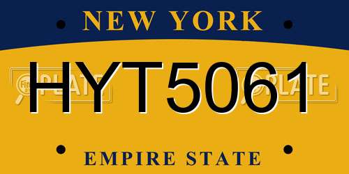 HYT5061 New York License Plate