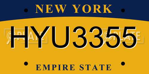 HYU3355 New York License Plate