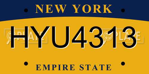 HYU4313 New York License Plate