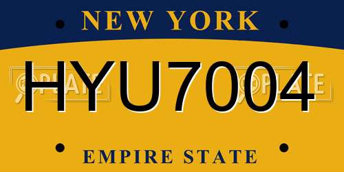 HYU7004 New York License Plate