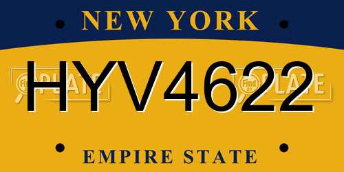 HYV4622 New York License Plate