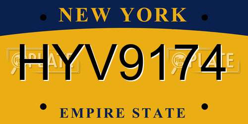 HYV9174 New York License Plate