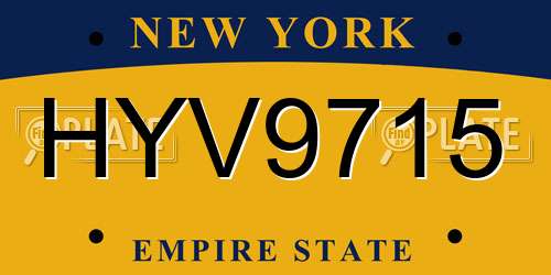 HYV9715 New York License Plate