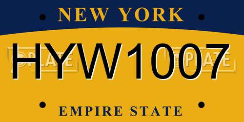 HYW1007 New York License Plate