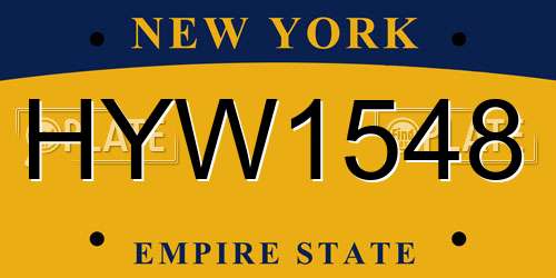 HYW1548 New York License Plate