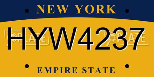 HYW4237 New York License Plate