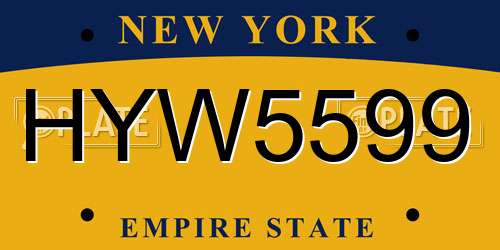 HYW5599 New York License Plate