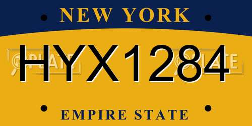 HYX1284 New York License Plate