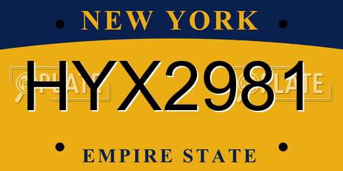 HYX2981 New York License Plate