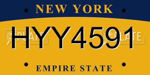 HYY4591 New York License Plate