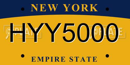 HYY5000 New York License Plate