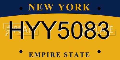 HYY5083 New York License Plate