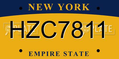 HZC7811 New York License Plate