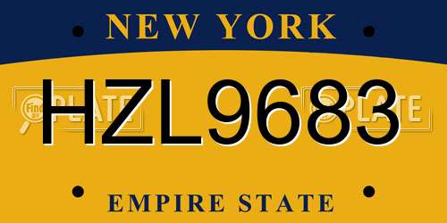 HZL9683 New York License Plate