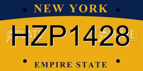 HZP1428 New York License Plate