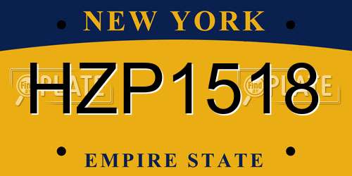 HZP1518 New York License Plate
