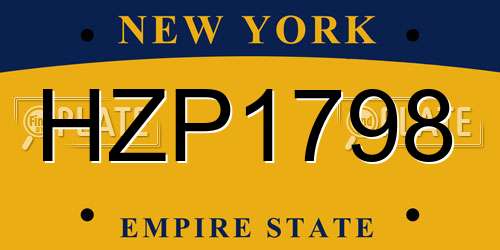 HZP1798 New York License Plate
