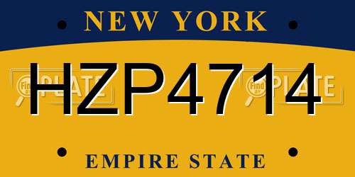HZP4714 New York License Plate