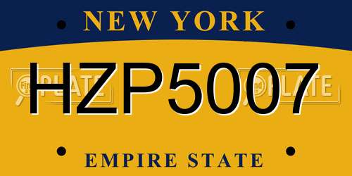 HZP5007 New York License Plate