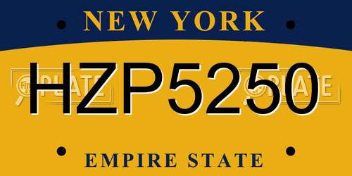 HZP5250 New York License Plate