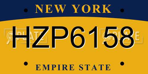 HZP6158 New York License Plate